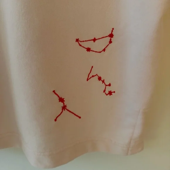 Anthropologie By Anthropologie Embroidered Côte d'Azur Top Sweatshirt Pink XL - Picture 7 of 12